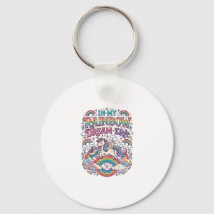 Unicorn In My Rainbow Dream Era Colourful Apparel Keychain