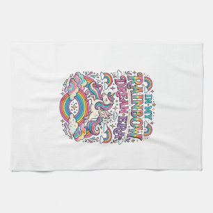 Unicorn In My Rainbow Dream Era Colourful Apparel Kitchen Towel