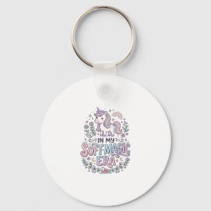 Unicorn In My Soft Magic Era Playful Typography De Keychain