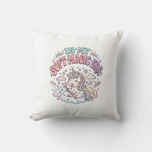 Unicorn In My Soft Magic Era Retro Style Product G Throw Pillow