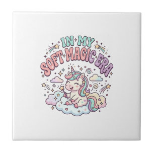 Unicorn In My Soft Magic Era Retro Style Product G Tile