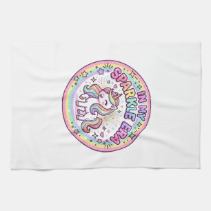 Unicorn In My Sparkle Era Funny Print on Demand De Kitchen Towel