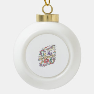 Unicorn In My Sparkle Era Kawaii Apparel Graphic_1 Ceramic Ball Christmas Ornament