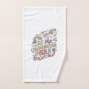 Unicorn In My Sparkle Era Kawaii Apparel Graphic_1 Hand Towel