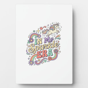 Unicorn In My Sparkle Era Kawaii Apparel Graphic_1 Plaque