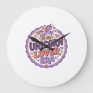 Unicorn In My Unicorn Lover Era Whimsical Merch De Large Clock