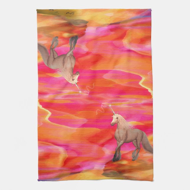 Unicorn in Painted Desert Kitchen Towel (Vertical)