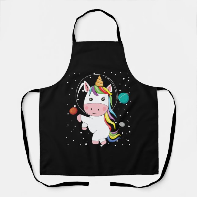 Unicorn In Space Apron (Front)