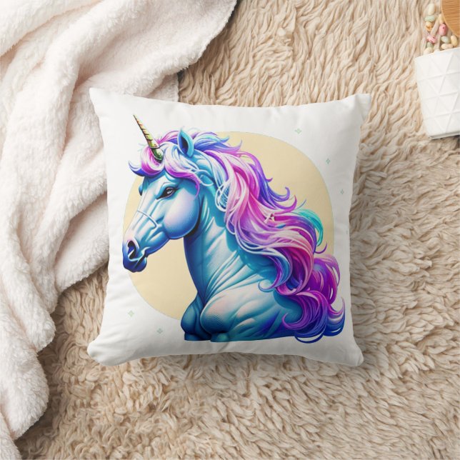 Unicorn in the Moonlight Throw Pillow (Blanket)
