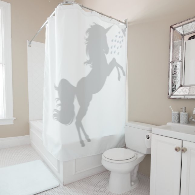 Unicorn In the Shower Fun Shadow Silhouette (In Situ)