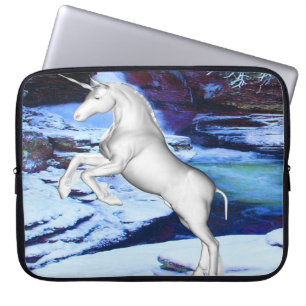 Unicorn in the Snow Laptop Sleeve
