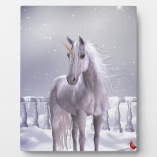 Unicorn in the Snow Plaque