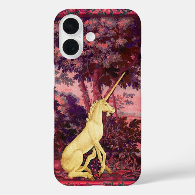 UNICORN IN WOODLAND LANDSCAPE,TREES,PINK BLUE Case-Mate iPhone CASE (Back)