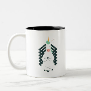 Unicorn in Yoga Pose Two-Tone Coffee Mug