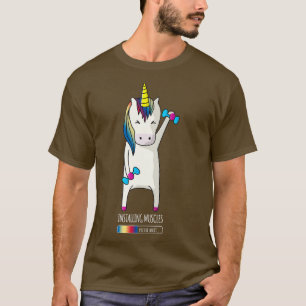 Unicorn Installing Muscle Funny Fitness Gym Workou T-Shirt