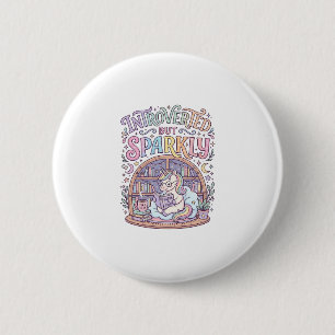 Unicorn Introverted but Sparkly Original White Bac 2 Inch Round Button