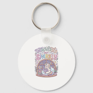 Unicorn Introverted but Sparkly Original White Bac Keychain