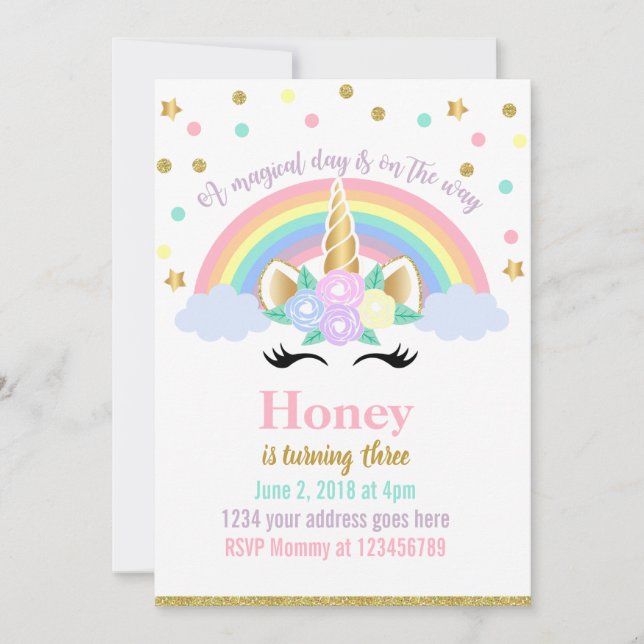 Unicorn Invitation (Front)