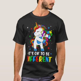 Unicorn Its Ok To Be Different Autism Awareness Fo T-Shirt