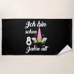 Unicorn I've been Unicorn Birthday for 8 years Beach Towel