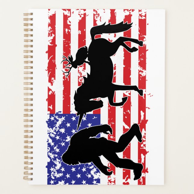 Unicorn, Jackalope, Bigfoot and the American Flag Planner (Front)