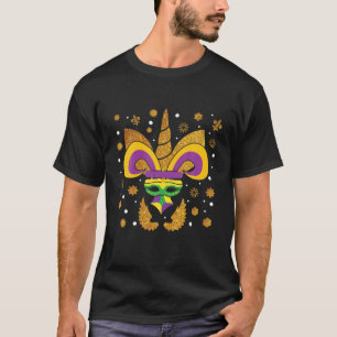 Unicorn Jester Festival Beads Party Parade Happy M T-Shirt
