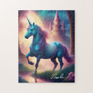 Unicorn Jigsaw Puzzle Personalize with Name