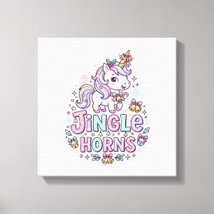 Unicorn Jingle Horns Charming Apparel Graphic_1 Canvas Print