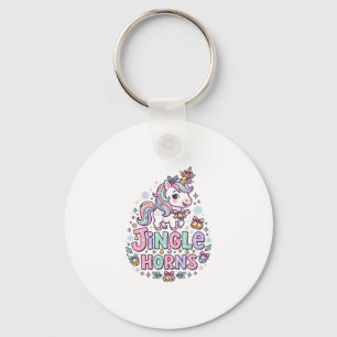 Unicorn Jingle Horns Charming Apparel Graphic_1 Keychain