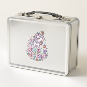 Unicorn Jingle Horns Charming Apparel Graphic_1 Metal Lunch Box