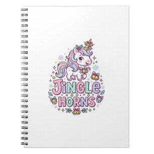Unicorn Jingle Horns Charming Apparel Graphic_1 Notebook
