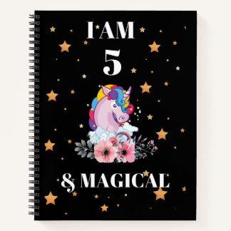 Unicorn Journal I am 5 & bloc-notes magique