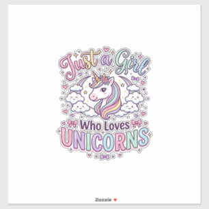 Unicorn Just a Girl Who Loves Unicorns White Backg