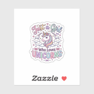 Unicorn Just a Girl Who Loves Unicorns White Backg
