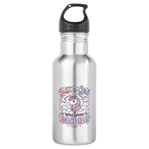 Unicorn Just a Girl Who Loves Unicorns White Backg 532 Ml Water Bottle