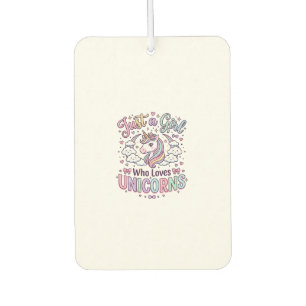 Unicorn Just a Girl Who Loves Unicorns White Backg Air Freshener