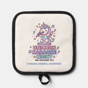 Unicorn Karaoke Night Bold Typography Product Grap Pot Holder