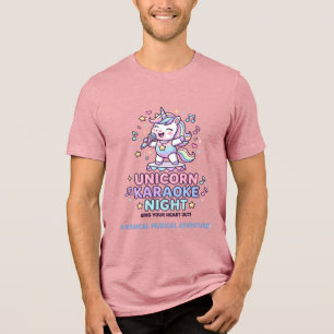 Unicorn Karaoke Night Bold Typography Product Grap Tri-Blend Shirt