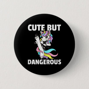 Unicorn Karate Gift Girl Taekwondo Jiu Jitsu Mma B 2 Inch Round Button