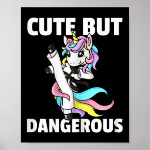Unicorn Karate Gift Girl Taekwondo Jiu Jitsu Mma B Poster