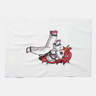 Unicorn Karate Girl Taekwondo Jiu Jitsu MMA BJJ T- Kitchen Towel