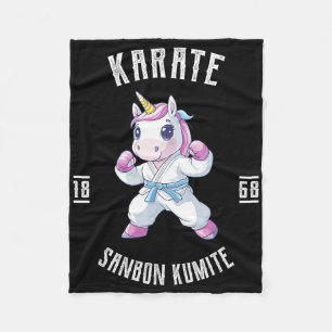 Unicorn Karate - Japanese Martial Artist  Fleece Blanket