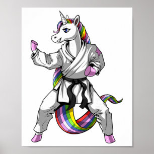 Unicorn Karate Ninja Martial Arts Judo Kickboxing  Poster