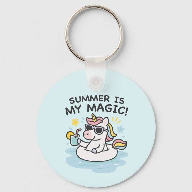 Unicorn key "Summer is my magic! Keychain (Front)