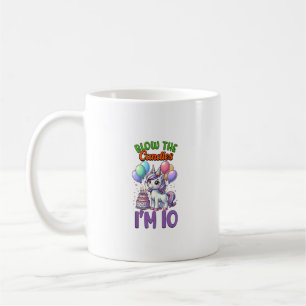 Unicorn Kids 10th Birthday Party Boy 10 Year Old B Coffee Mug