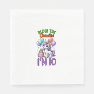 Unicorn Kids 10th Birthday Party Boy 10 Year Old B Napkin
