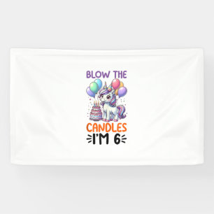 Unicorn Kids 6th Birthday Party Boy 6 Year Old Bda Banner