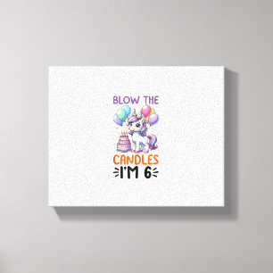 Unicorn Kids 6th Birthday Party Boy 6 Year Old Bda Canvas Print