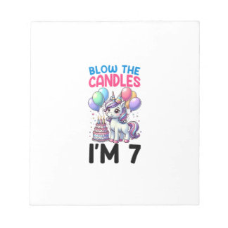 Unicorn Kids 7th Birthday Party Boy 7 Year Old Bda Notepad