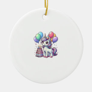Unicorn Kids Birthday Party Boy Bday Girl Candles Ceramic Ornament